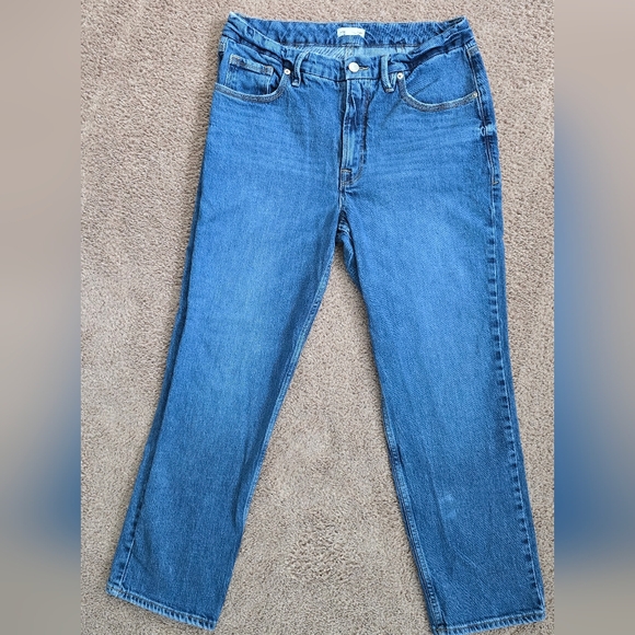 Good American Good Icon High Rise Straight Leg Cropped Denim Women's 10 / 30 - Picture 4 of 10